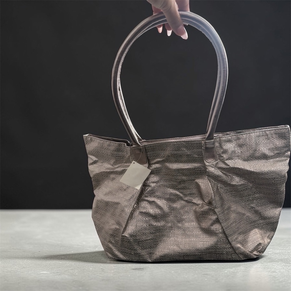 Nordstrom Metallic Silver Tote Bag